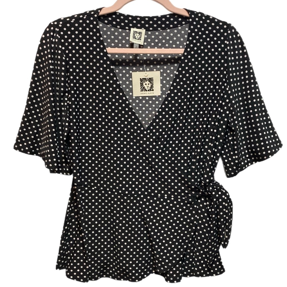 Anne Klein Vneck Wrap Blouse size Small NWT 14010